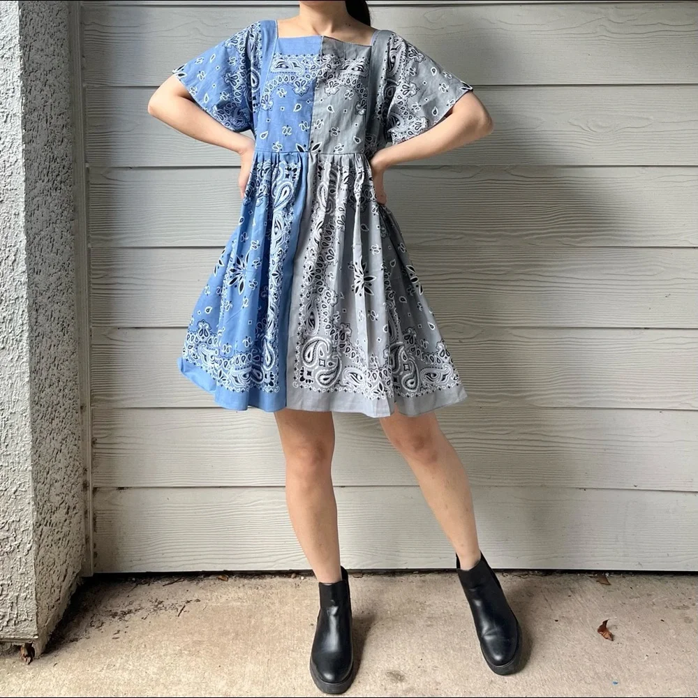 Handmade Bandana Dress/Half&Half - Picture 9 of 16